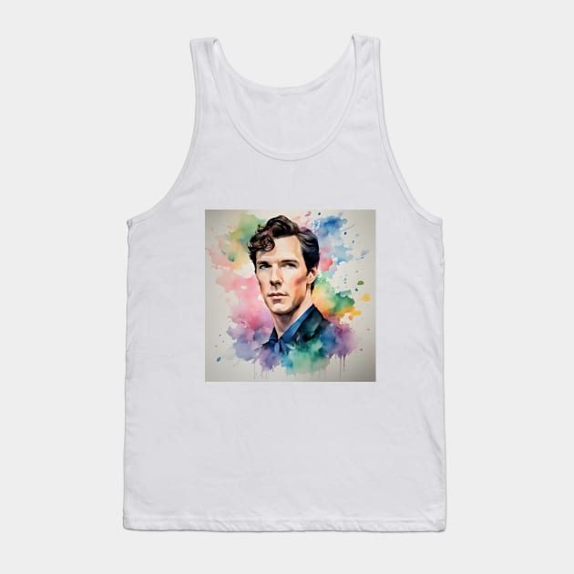 colorful sketch with   Benedict Cumberbatch Tank Top by bogfl